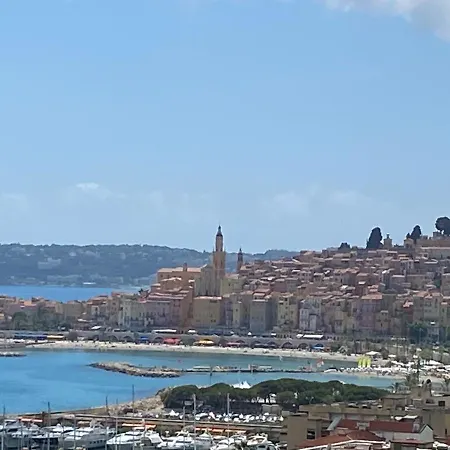 Mansfield Vue Carte Postale Terrasse Piscine Calme Port A 200m A Pied Apartament Mentona
