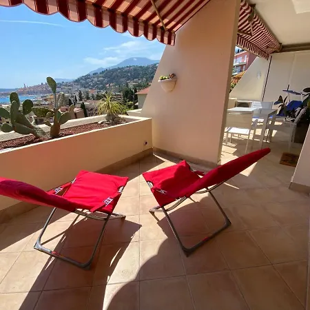 Mansfield Vue Carte Postale Terrasse Piscine Calme Port A 200m A Pied Ментона