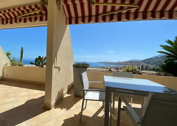 Mansfield Vue Carte Postale Terrasse Piscine Calme Port A 200m A Pied Menton