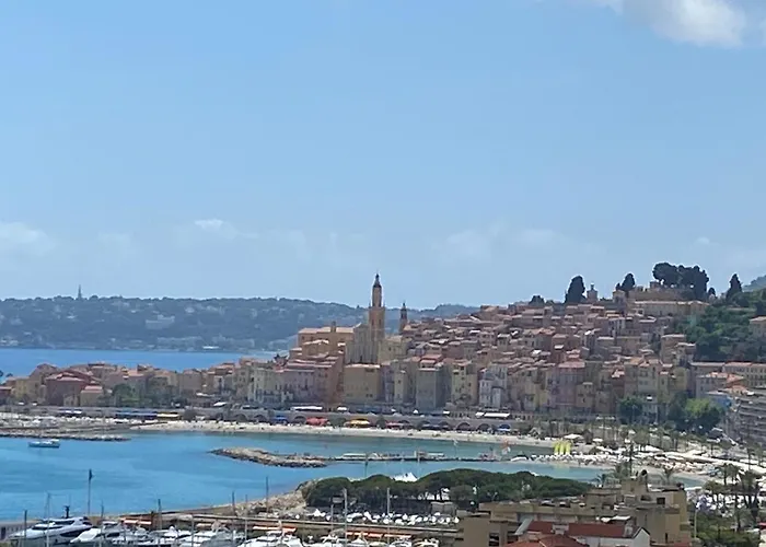 Mansfield Vue Carte Postale Terrasse Piscine Calme Port A 200m A Pied شقة مينتون